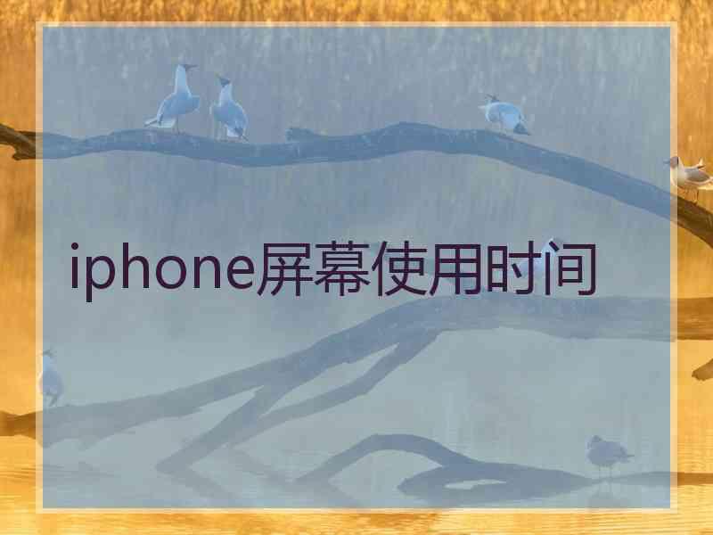 iphone屏幕使用时间