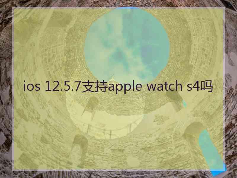 ios 12.5.7支持apple watch s4吗