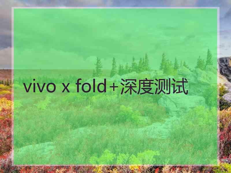 vivo x fold+深度测试