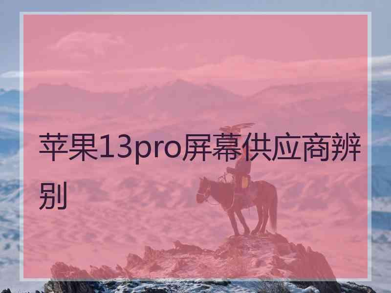 苹果13pro屏幕供应商辨别