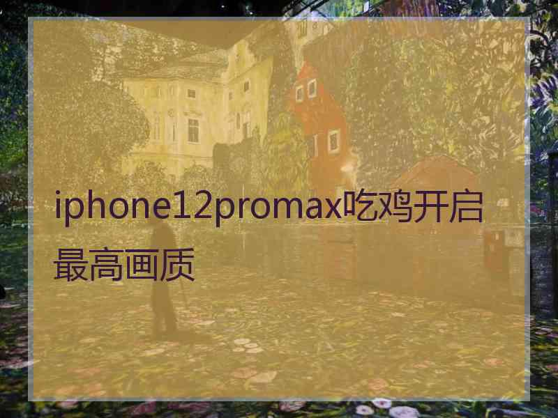 iphone12promax吃鸡开启最高画质