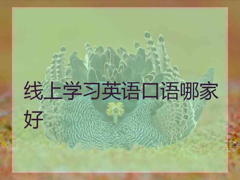 线上学习英语口语哪家好