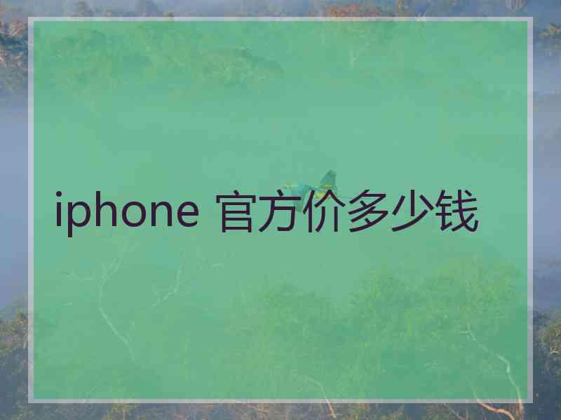 iphone 官方价多少钱