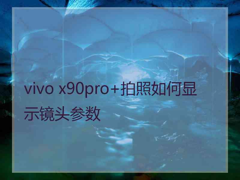 vivo x90pro+拍照如何显示镜头参数