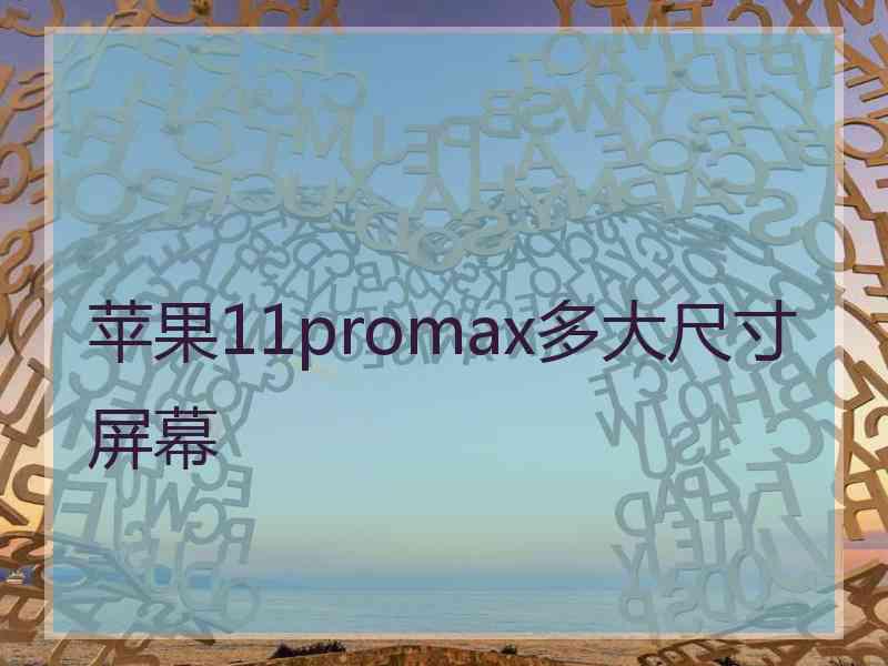 苹果11promax多大尺寸屏幕