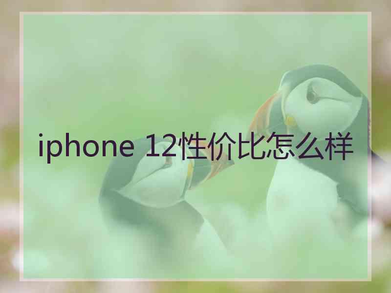 iphone 12性价比怎么样