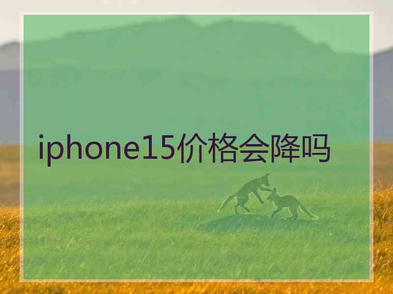 iphone15价格会降吗