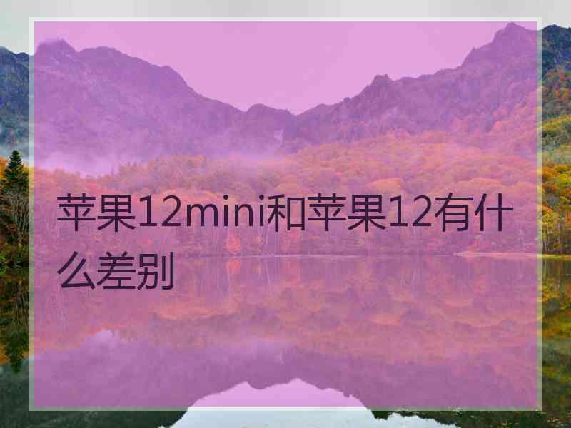 苹果12mini和苹果12有什么差别