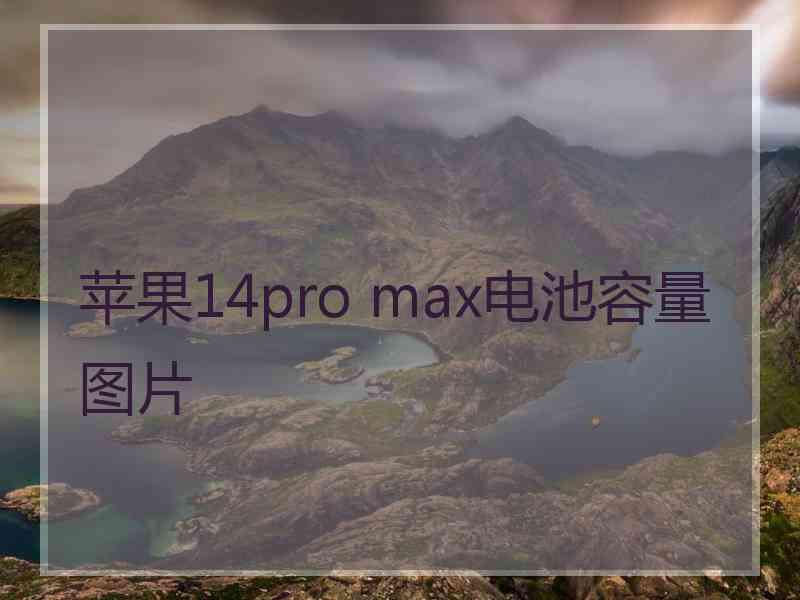 苹果14pro max电池容量图片