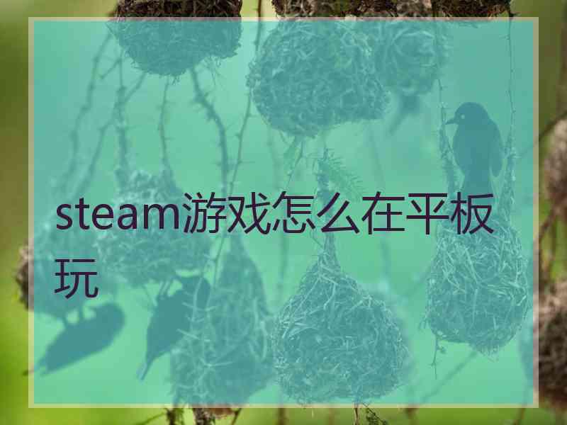 steam游戏怎么在平板玩