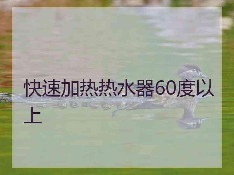 快速加热热水器60度以上