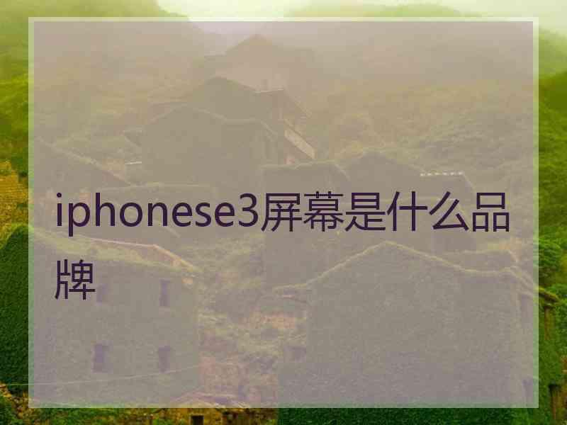 iphonese3屏幕是什么品牌