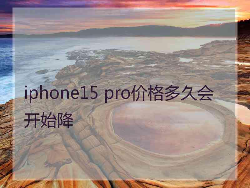 iphone15 pro价格多久会开始降