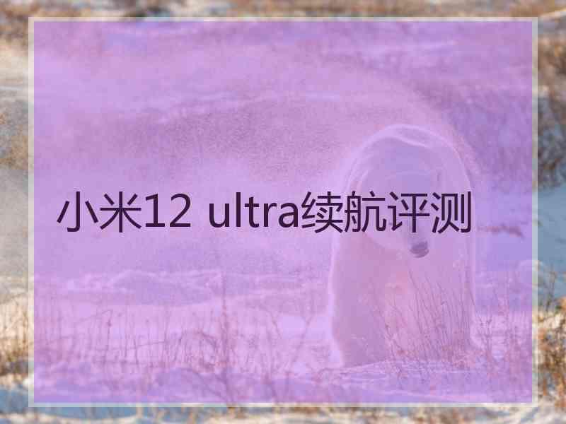 小米12 ultra续航评测