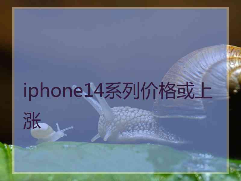 iphone14系列价格或上涨