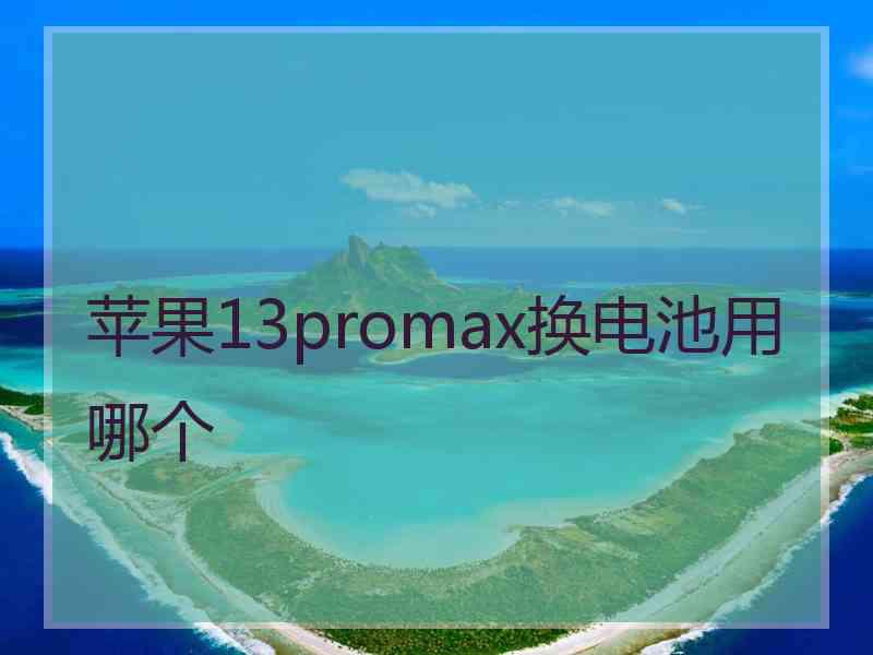 苹果13promax换电池用哪个