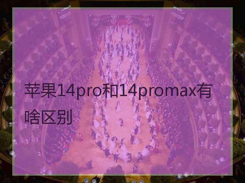 苹果14pro和14promax有啥区别