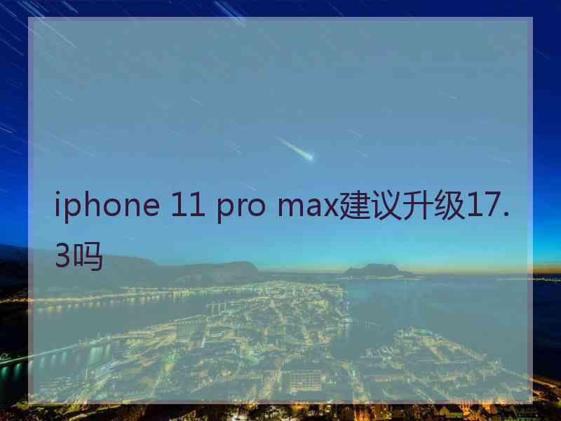 iphone 11 pro max建议升级17.3吗