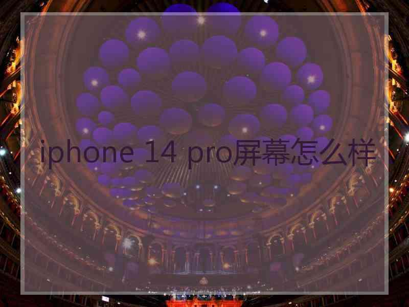 iphone 14 pro屏幕怎么样