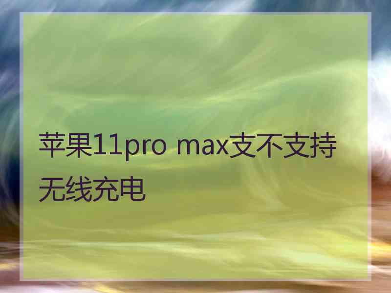 苹果11pro max支不支持无线充电