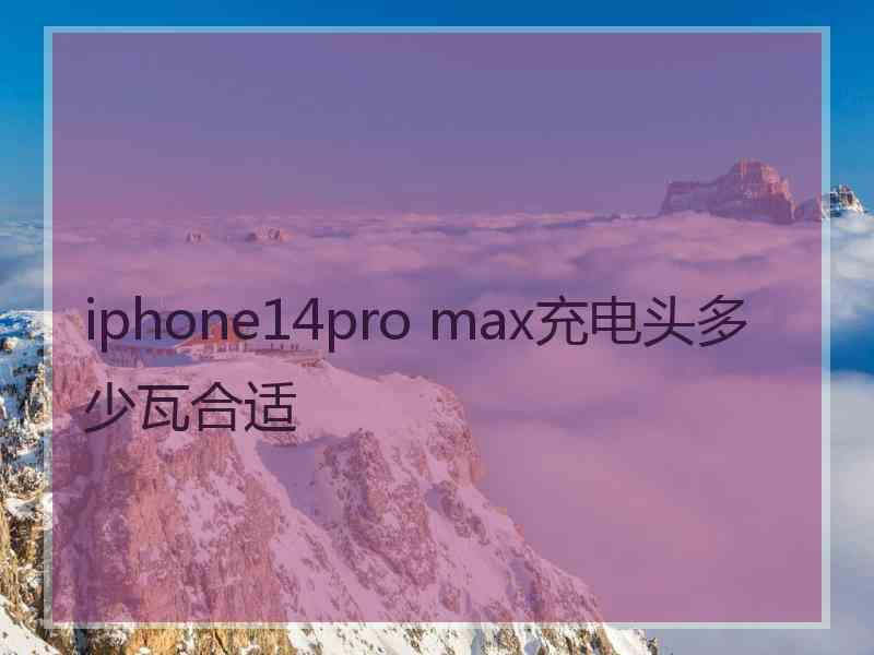 iphone14pro max充电头多少瓦合适