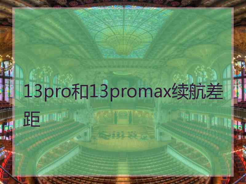 13pro和13promax续航差距