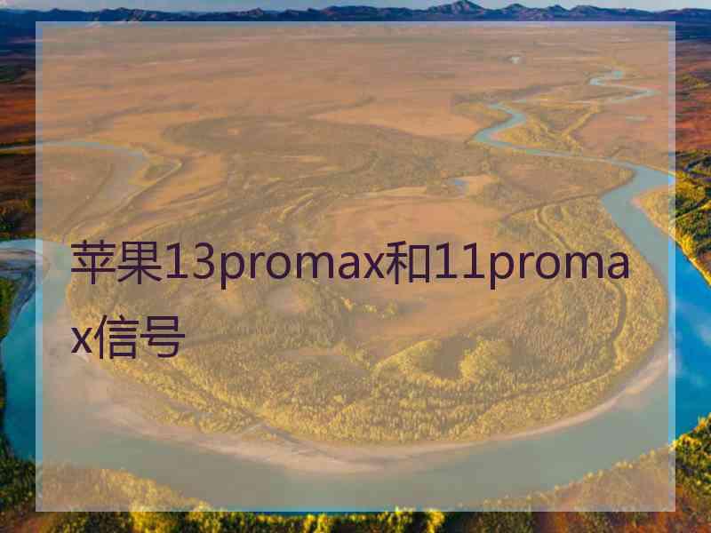 苹果13promax和11promax信号