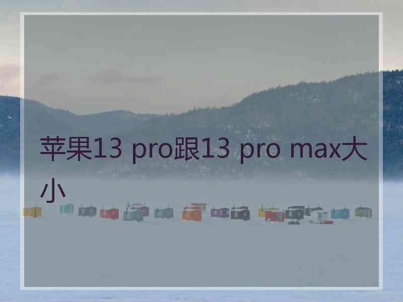 苹果13 pro跟13 pro max大小