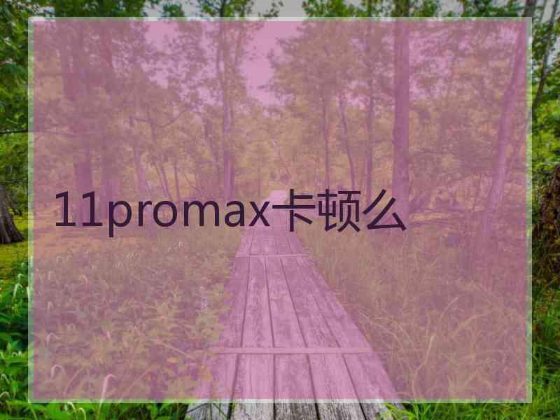 11promax卡顿么