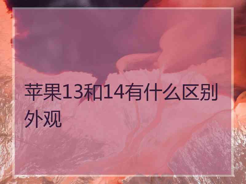 苹果13和14有什么区别外观