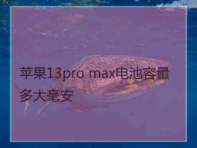 苹果13pro max电池容量多大毫安