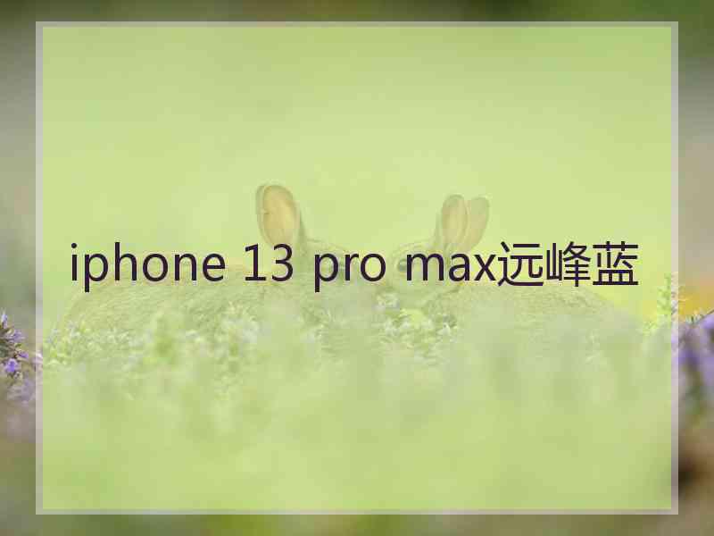 iphone 13 pro max远峰蓝