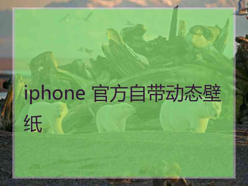 iphone 官方自带动态壁纸