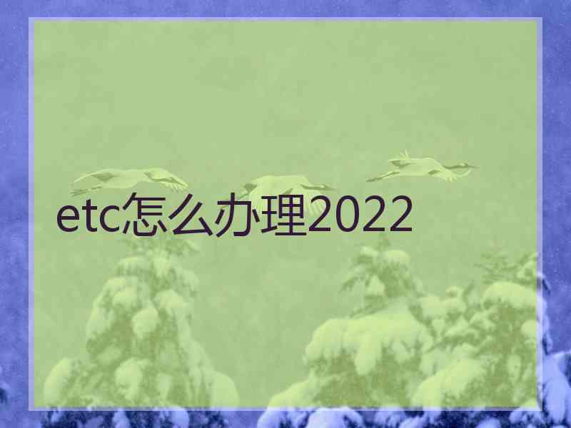 etc怎么办理2022