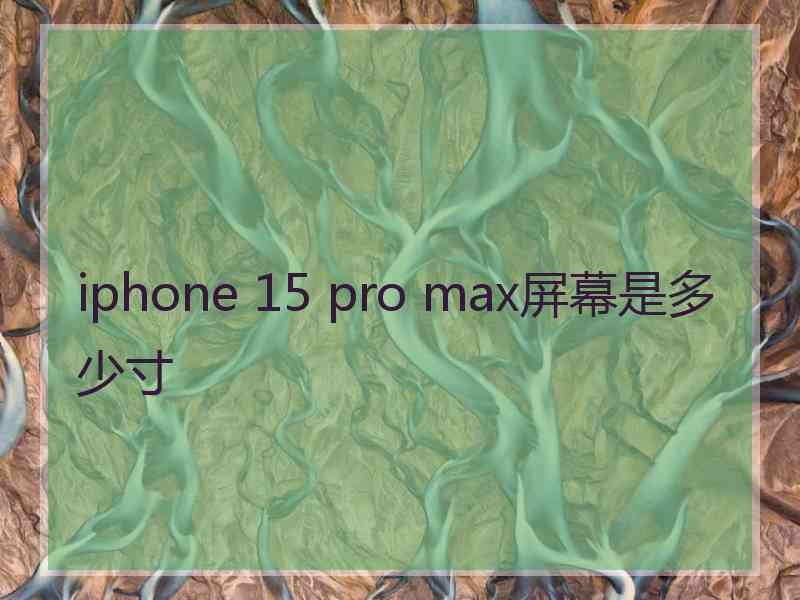 iphone 15 pro max屏幕是多少寸