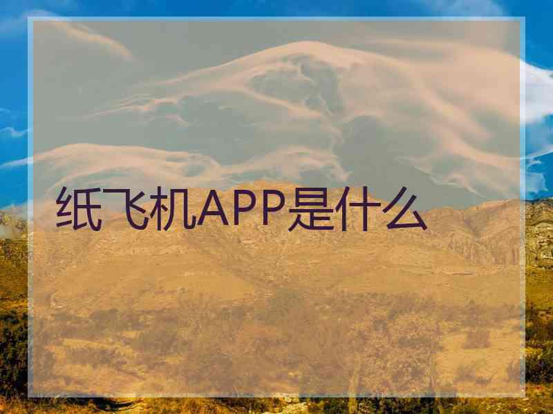 纸飞机APP是什么