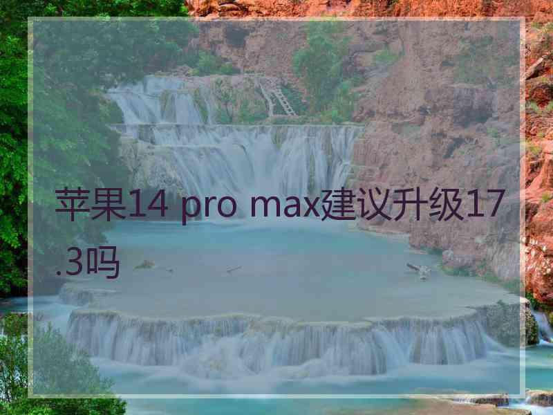 苹果14 pro max建议升级17.3吗