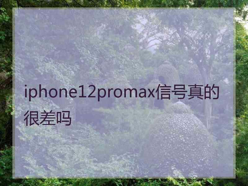 iphone12promax信号真的很差吗