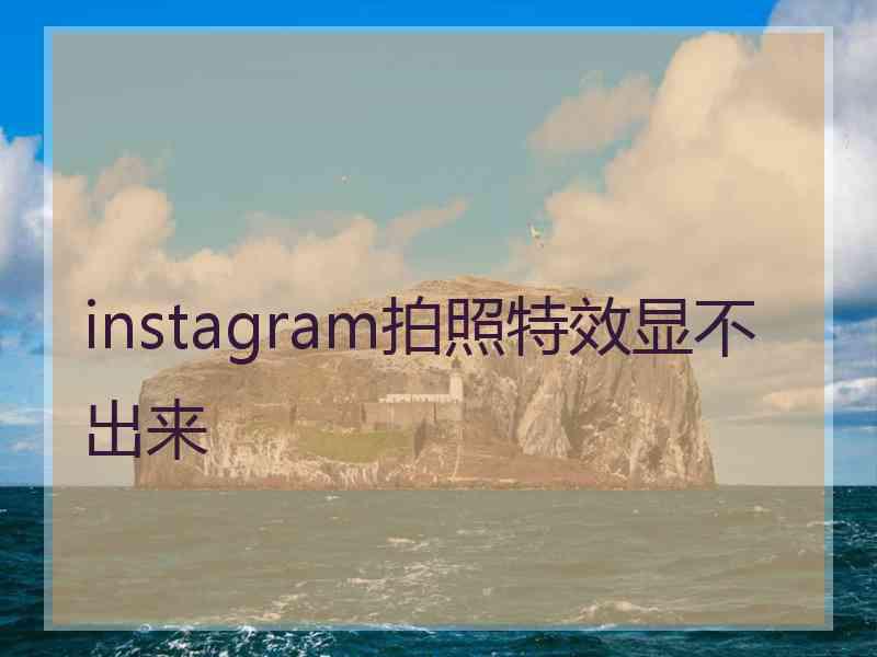 instagram拍照特效显不出来