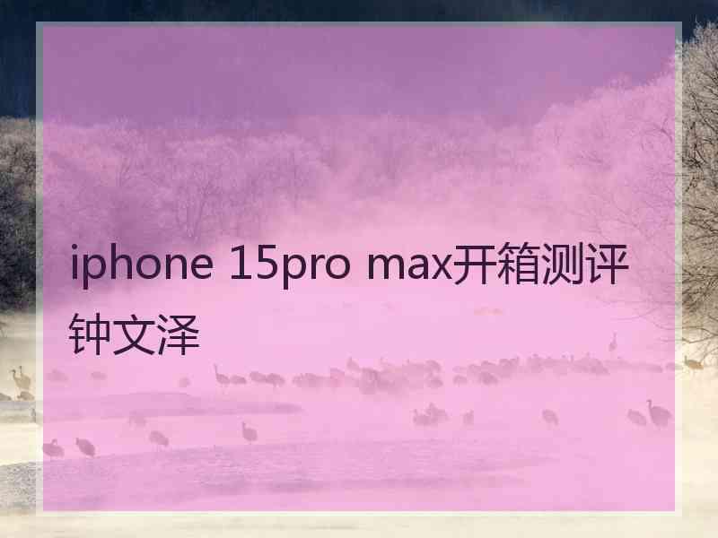 iphone 15pro max开箱测评钟文泽