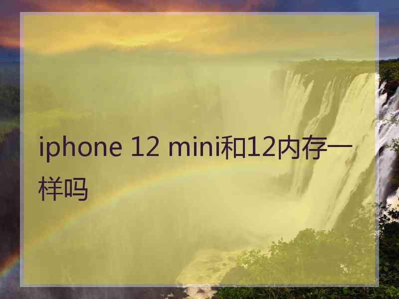 iphone 12 mini和12内存一样吗