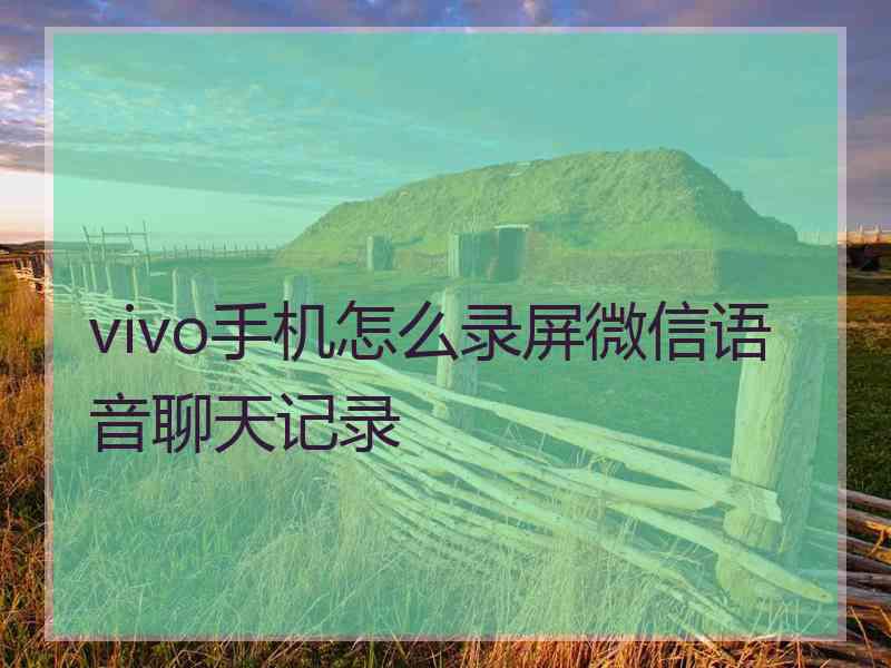 vivo手机怎么录屏微信语音聊天记录