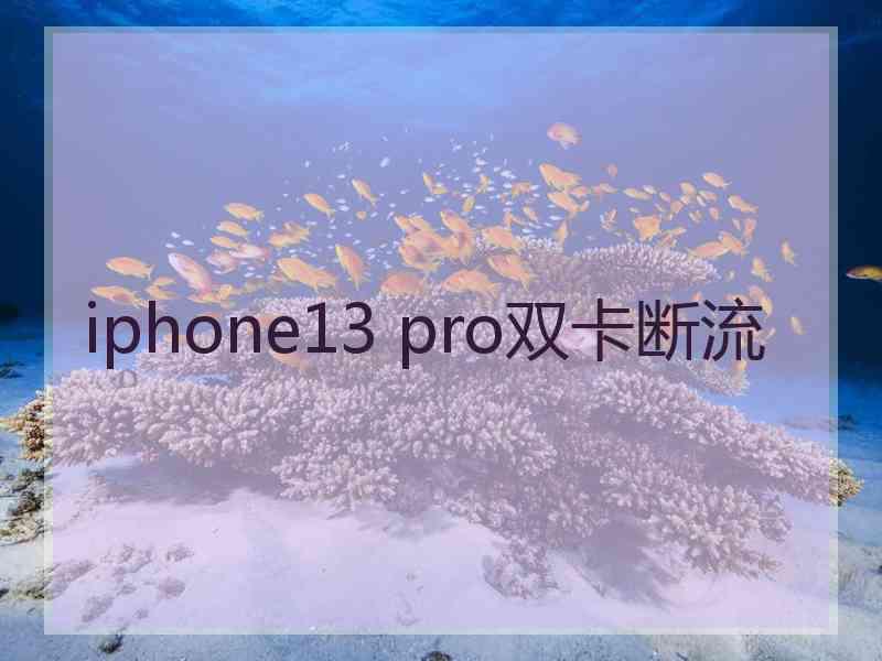 iphone13 pro双卡断流