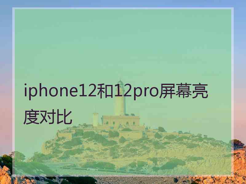 iphone12和12pro屏幕亮度对比