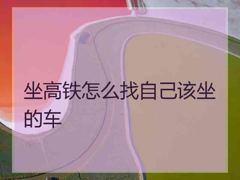 坐高铁怎么找自己该坐的车