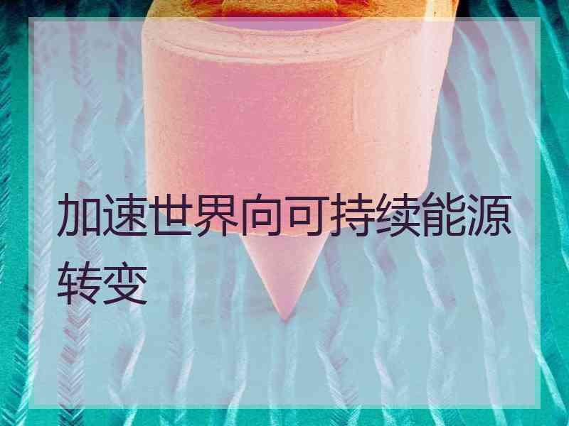 加速世界向可持续能源转变