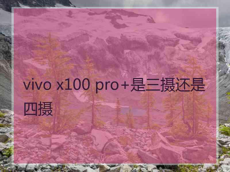 vivo x100 pro+是三摄还是四摄