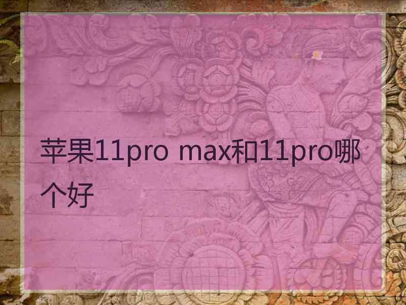 苹果11pro max和11pro哪个好