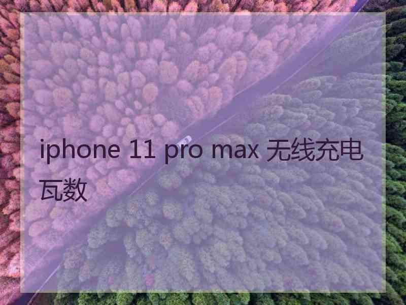 iphone 11 pro max 无线充电瓦数