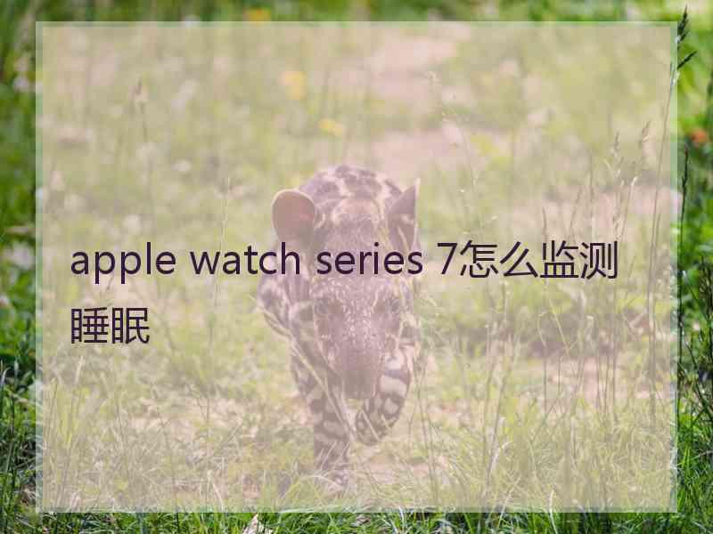 apple watch series 7怎么监测睡眠